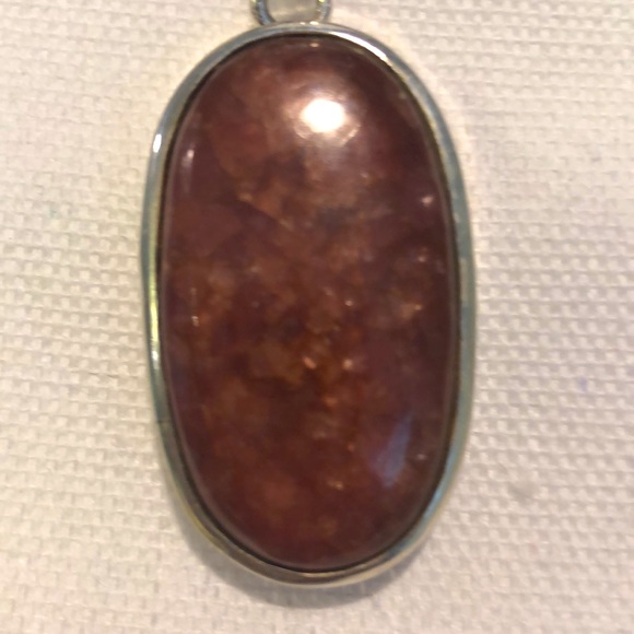 925 pendant brown like the cinnamon stone. Three strand necklace made in Italy … - Picture 8 of 9